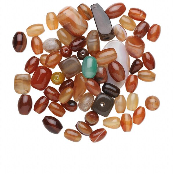 Multi-agate 1pkg1, mixed shape bead C grade, 1/4 lb mix 4mm-36x26mm image number 0