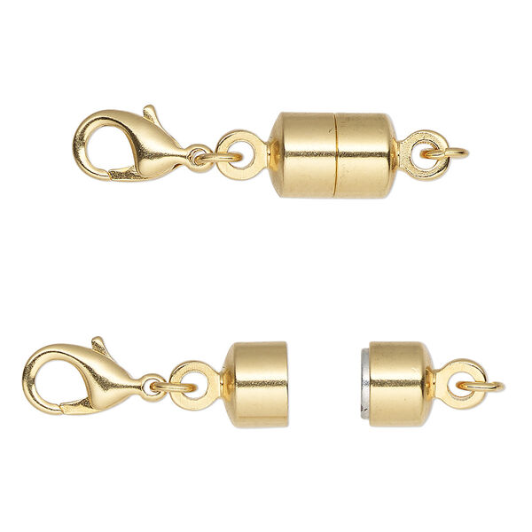Clasp converter, magnetic, Magna Clasp™, gold-plated brass, 28x7mm. Sold per pkg of 12. image number 0