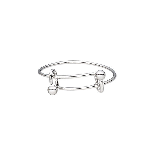 Ring, stainless steel, 1mm wide with 3mm ball, adjustable from size 7-9. Sold individually. image number 0
