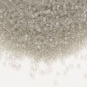 Seed bead, Delica®, glass, pkg/250g, #11 round, transparent taupe (DB-1111).