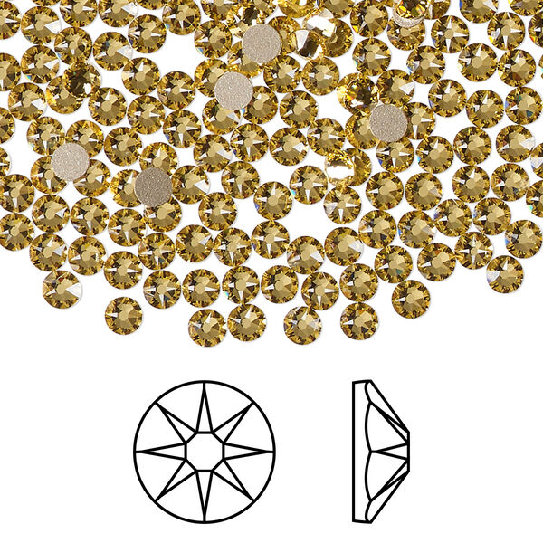 Flat back 1pkg1440 dark jonquil foil back, Swarovski® ReCreated™ 3-3.2mm rose round SS12 2088 image number 0