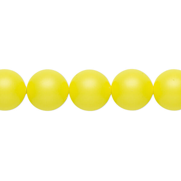 Pearl 25pk neon yellow, Crystal Passions® 10mm round 5810 image number 0