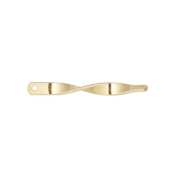 Link, gold-plated brass, 30x3mm twist. Sold per pkg of 100. image number 0