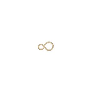 Link, gold-plated brass, 8x4mm infinity. Sold per pkg of 100.