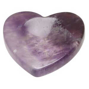 Amethyst 1pkg1, hand-cut undrilled heart worry stone natural 47x43mm-52x47mm