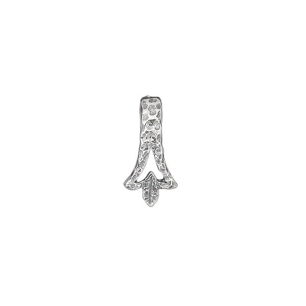 Bail, JBB Findings, ice-pick, antiqued sterling silver, 15x7mm leaf, 9mm grip length. Sold individually. image number 0