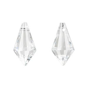 Drop 110pk clear, Asfour Crystal 20x12mm top-drilled faceted point
