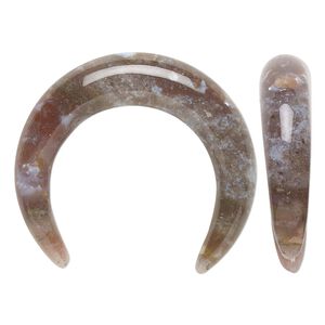 Fancy jasper 1pkg1, hand-cut undrilled naja moon focal natural 32x28mm-34x30mm / 7-8mm