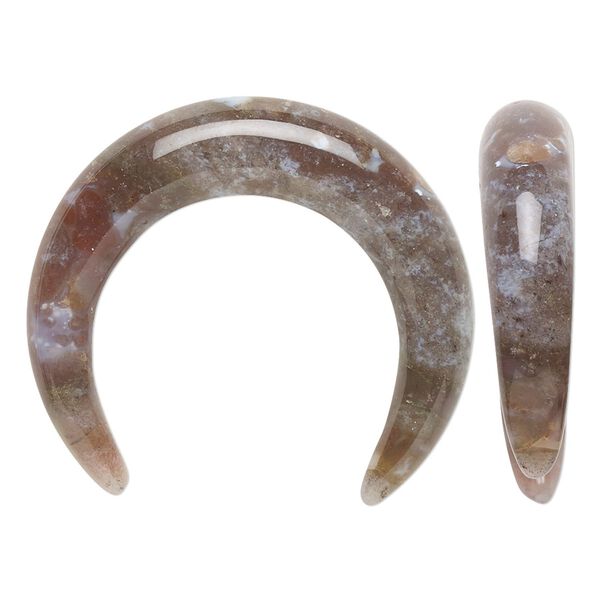 Fancy jasper 1pkg1, hand-cut undrilled naja moon focal natural 32x28mm-34x30mm / 7-8mm image number 0