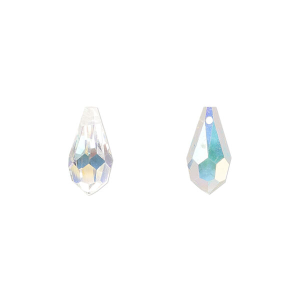 Briolette 8pk crystal AB, Preciosa Czech crystal 13x6.5mm pendant drop image number 0