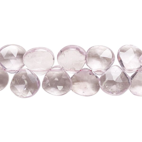 Lavender amethyst 1pkg1, hand-cut top-drilled faceted puffed teardrop bead natural 8.5 inch 9mm-12x11mm image number 0