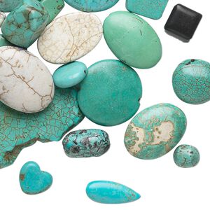 Magnesite 1pkg1, mixed shape bead 1 lb mix 8mm-51x51mm