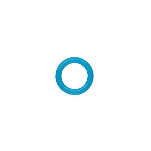 Component, Oh! Ring™, silicone, light blue, 12mm round with 8mm hole. Sold per pkg of 200. image number 0