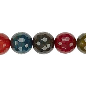 Agate / Malaysia "jade" 1pkg1, faceted round bead 15 inch 11-12mm