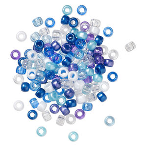 Pony bead mix 1pkg900, The Beadery&reg; plastic, mixed opacity, stellar colors, 9x6mm (750V235)