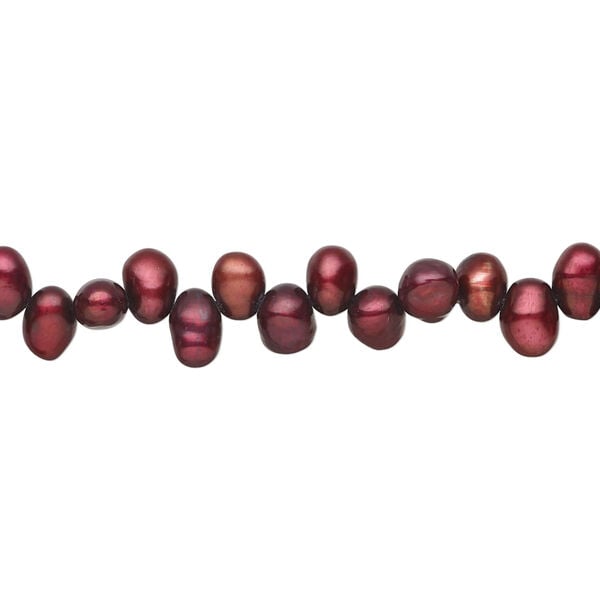 Freshwater pearl 1pkg1, top-drilled rice, 15 inch copper rose 5x4mm-6x4mm cultured image number 0
