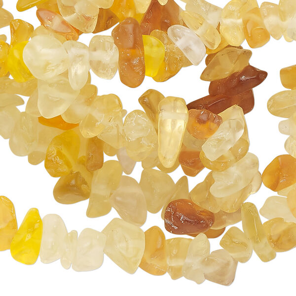 Bead, glass 1pkg1, translucent multicolored, small to extra-large chip, 30-inch strand. image number 0