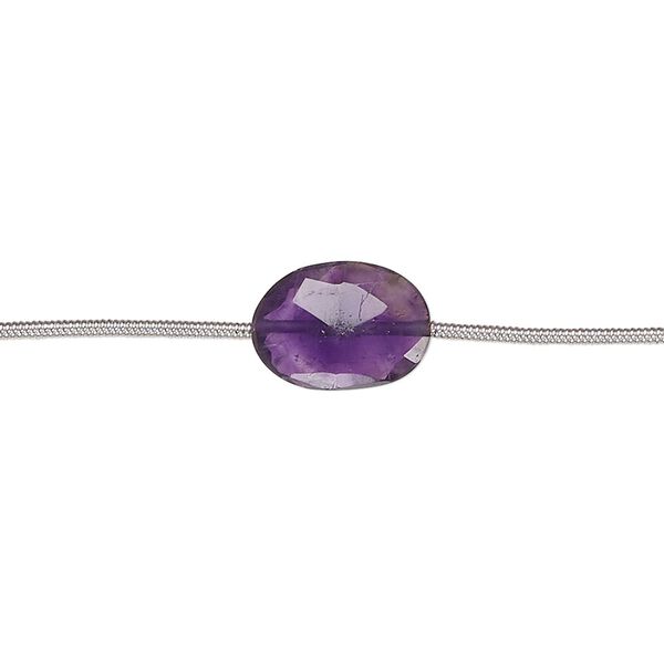 Amethyst 1pkg6, hand-cut faceted oval bead natural 10x8mm-13x10mm image number 0