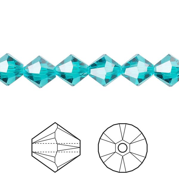 Bead 72pk blue zircon, Crystal Passions® 8mm bicone 5328 image number 0