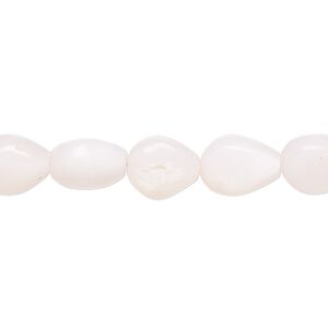 Pink opal 1pkg1, hand-cut puffed teardrop bead natural 8 inch 9x8mm-11x9mm