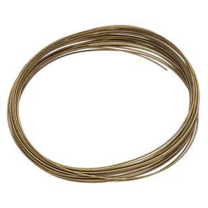 Memory wire, Beadalon®, antique brass finished carbon steel, 2-1/2 x 1-3/4 inch oval bracelet, 0.6-0.75mm thick. Sold per 0.35-ounce pkg, approximately 23 loops.