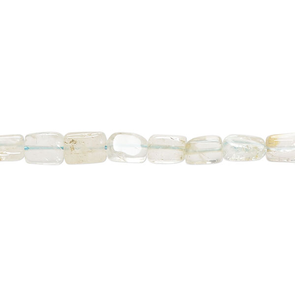 Aquamarine 1pkg1, hand-cut flat rectangle bead, 13 inch 6x4mm-9x5mm image number 0