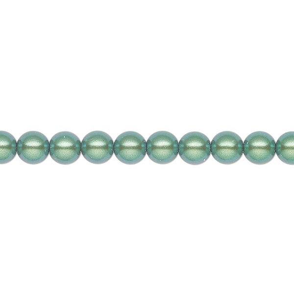 Pearl 500pk pearlescent green, Preciosa Czech crystal 5mm round image number 0