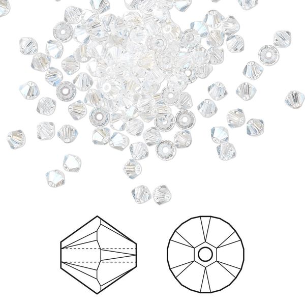 Bead 1440pk crystal moonlight, Swarovski&reg; 3mm XILION bicone 5328 image number 0
