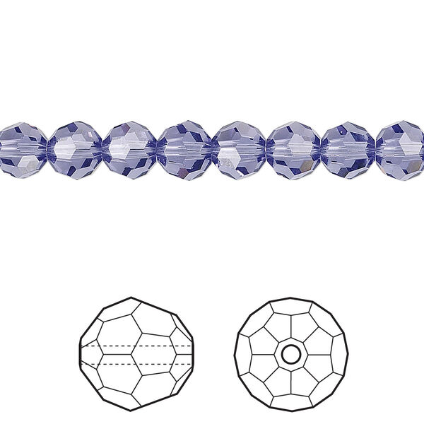 Bead 12pk tanzanite, Crystal Passions® 6mm round 5000 image number 0