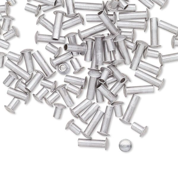 Rivet mix, aluminum, 3.5x3mm-7.5x3mm with 1.9mm barrel, fits 2mm hole. Sold per pkg of 100. image number 0