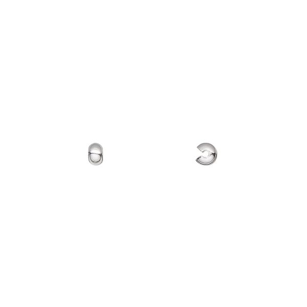 Crimp cover, sterling silver-filled, 3x2.3mm round. Sold per pkg of 10. image number 0