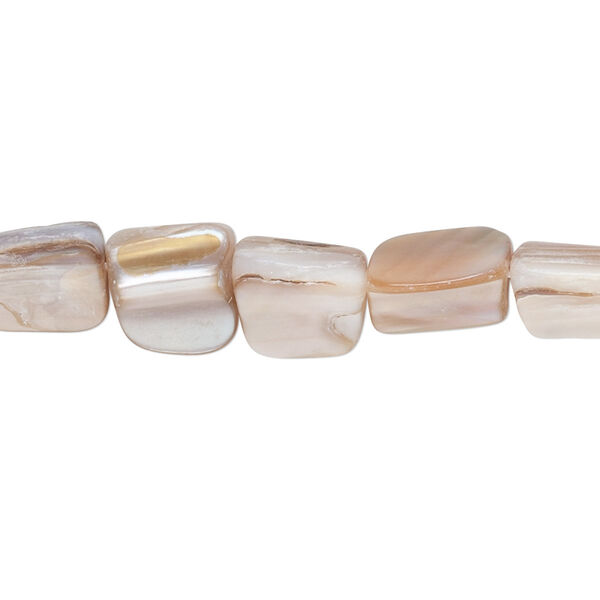 Bead, mother-of-pearl shell (natural), mini to small nugget, Mohs hardness 3-1/2. Sold per 15" to 16" strand. image number 0