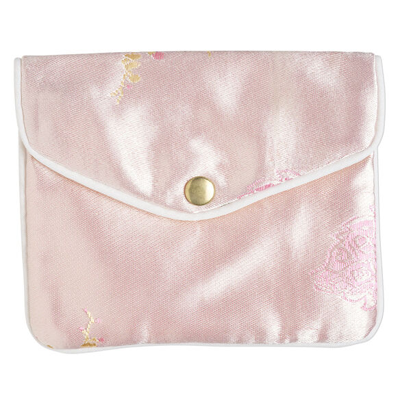 Pouch 1pkg3 rayon brocade and silver-finished steel, multicolored, 4.75x4-inch floral pattern. image number 1