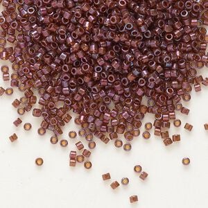 Seed bead, Delica®, glass, pkg/250g, #11 round, translucent gold luster mulberry (DB-0129).