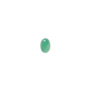 Green agate 1pkg10, calibrated oval cab 6x4mm