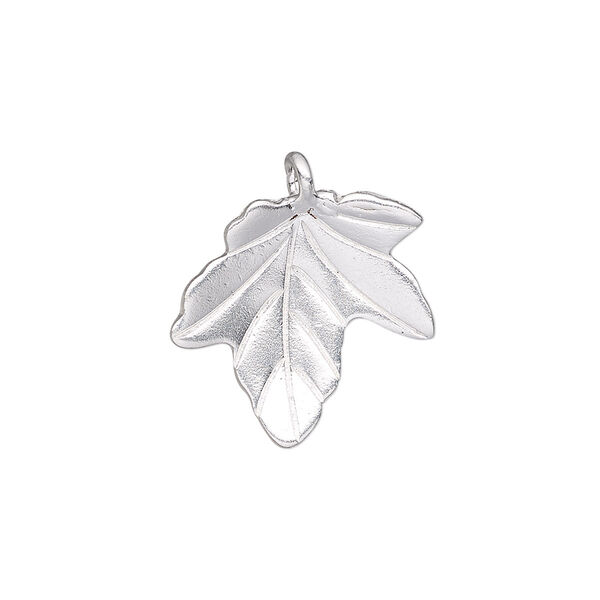 Charm, Hill Tribes, silver-plated copper, 20x19mm single-sided leaf. Sold individually. image number 0