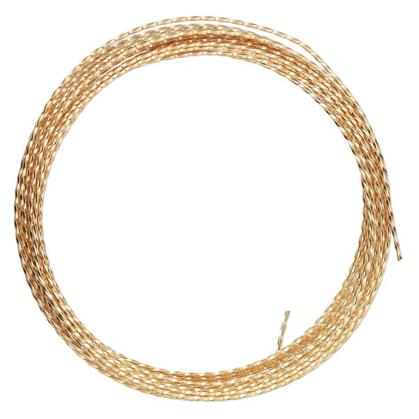Wire, ParaWire™, gold-finished copper, twisted square, 21 gauge. Sold per 15-foot section. image number 0