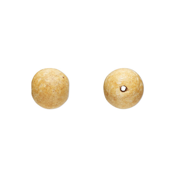 Bead, palo santo (natural), light and dark brown, 10mm hand-cut round. Sold per pkg of 20. image number 0