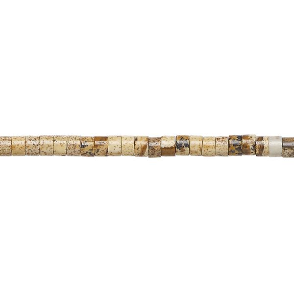 Picture jasper 1pkg1, heishi bead natural 15.5-16 inch 3x1.5mm-3x2.5mm image number 0