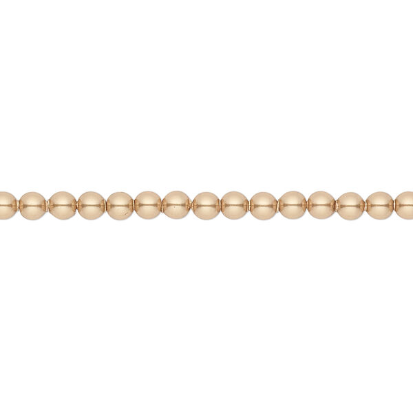 Pearl 100pk bright gold, Crystal Passions® 3mm round 5810 image number 0