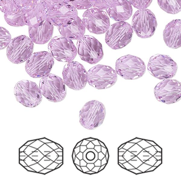 Bead 288pk violet, Swarovski® 7x6mm olive briolette 5044 image number 0