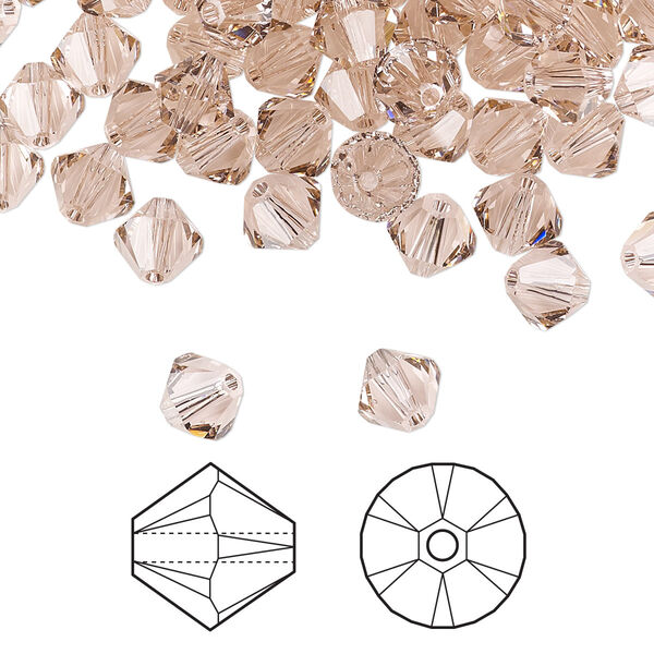 Bead 24pk vintage rose, Crystal Passions® 6mm bicone 5328 image number 0