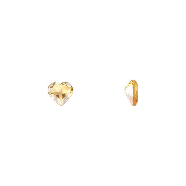 Gem, citrine (heated), 6x6mm faceted heart, A grade, Mohs hardness 7. Sold individually. image number 0