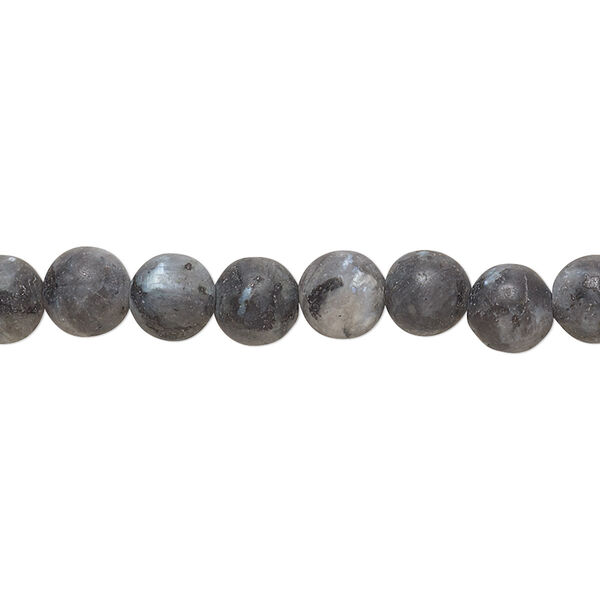 Bead, blue labradorite (natural), matte, 6mm round, B grade, Mohs hardness 6 to 6-1/2. Sold per 8-inch strand, approximately 30 beads. image number 0