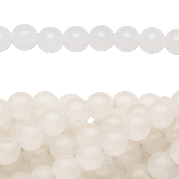 Snow quartz 1pkg10, round bead natural 15.5-16 inch 6mm image number 0