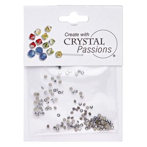 Flat back 144pk crystal light chrome foil back, Crystal Passions® 1.7-1.9mm rose round SS5 2058