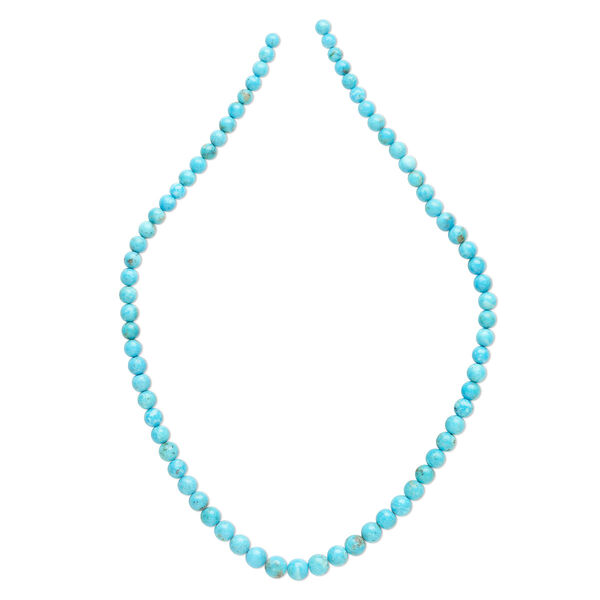 Bead 1pk Kingman turquoise, stabilized, B grade 4.5-6.5mm graduated hand-cut round 15.5-16 inch image number 0