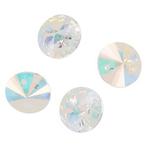 Drop 4pk crystal AB, Preciosa Czech crystal 14mm pendant rivoli