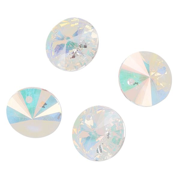 Drop 4pk crystal AB, Preciosa Czech crystal 14mm pendant rivoli image number 0
