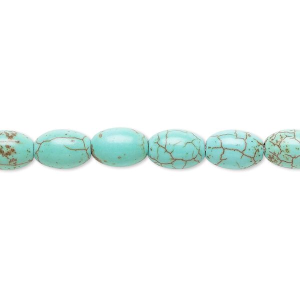 Magnesite 1pkg1, oval bead 15 inch 8x6mm-9x6mm image number 0